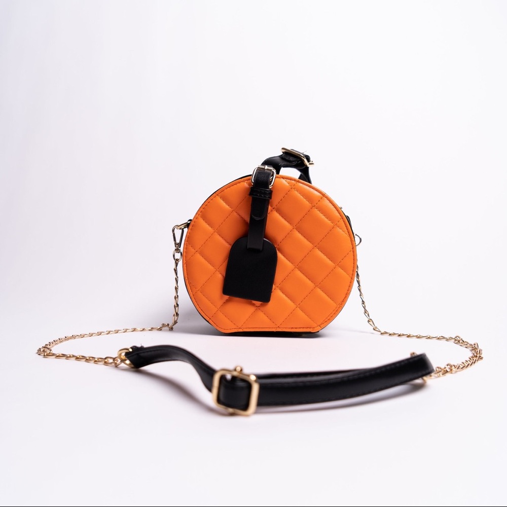 TRESLUX Orange Hatbox Crossbody bag